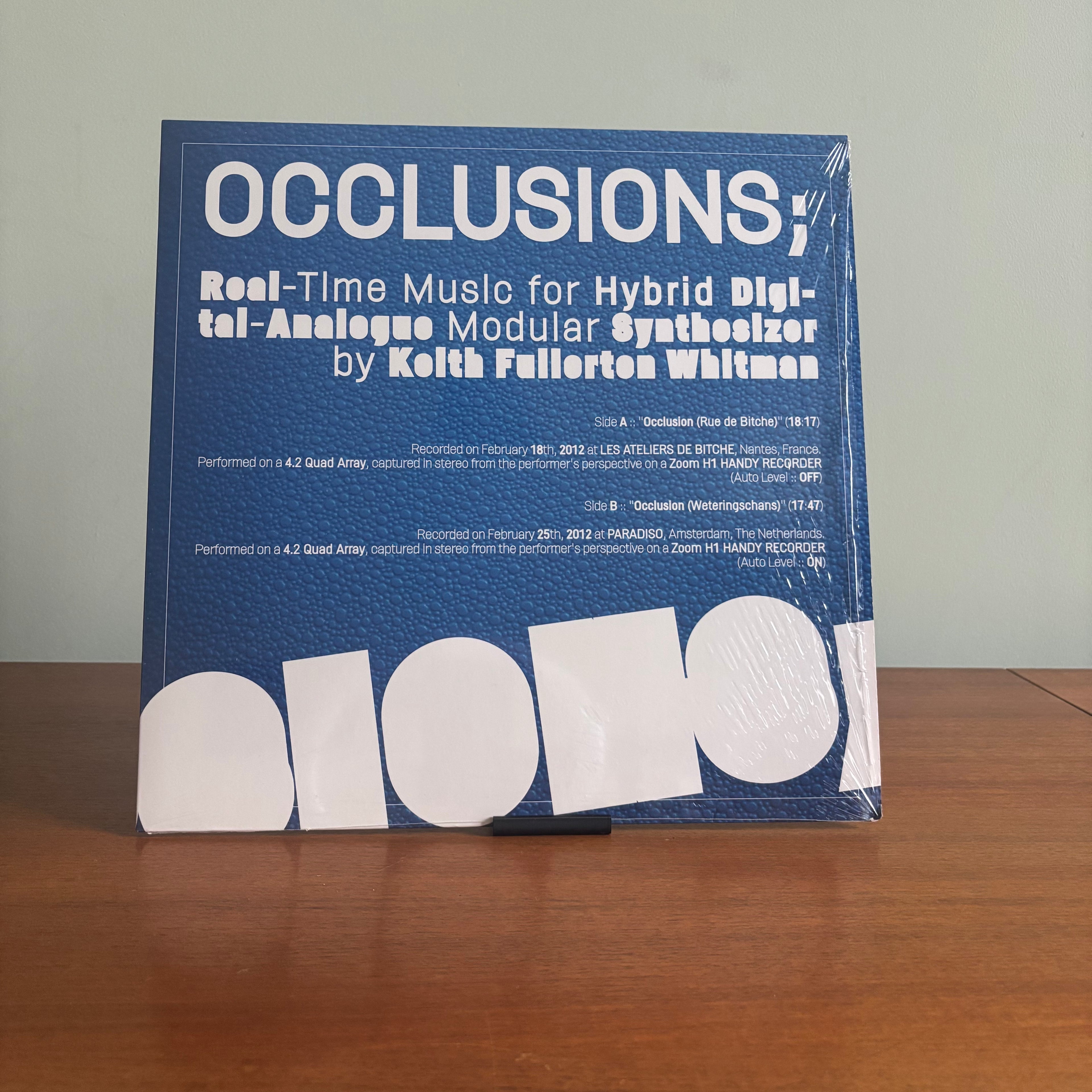 Keith Fullerton Whitman - Occlusions [Editions Mego]